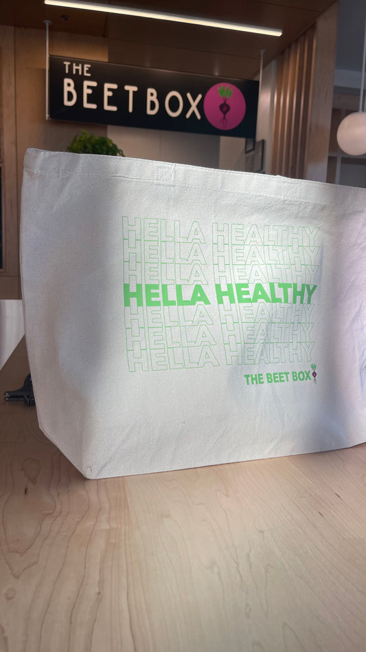 Hella Healthy Reusable Cotton Tote Bag